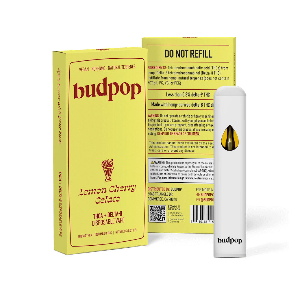 Lemon Cherry Gelato Disposable – THCa & Delta 8